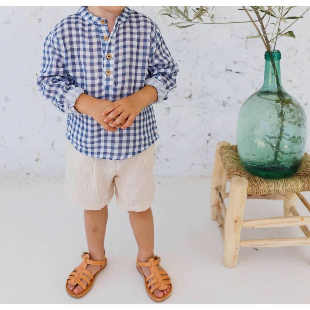 NEW BÚHO muslin bermuda shorts in sand